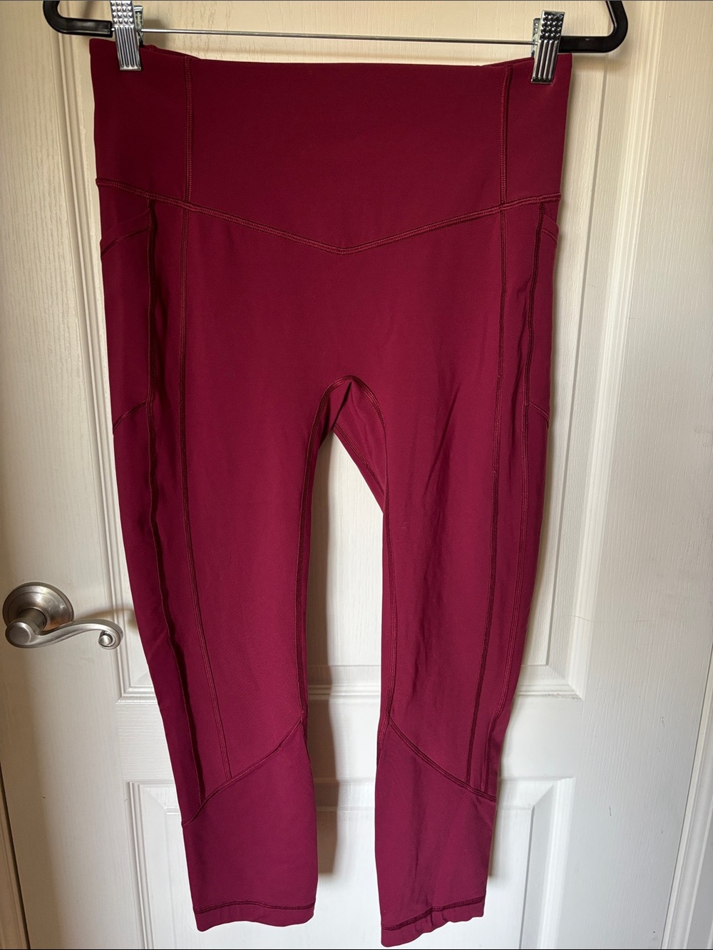 Lululemon Burgundy Pocket Leggings Size 10